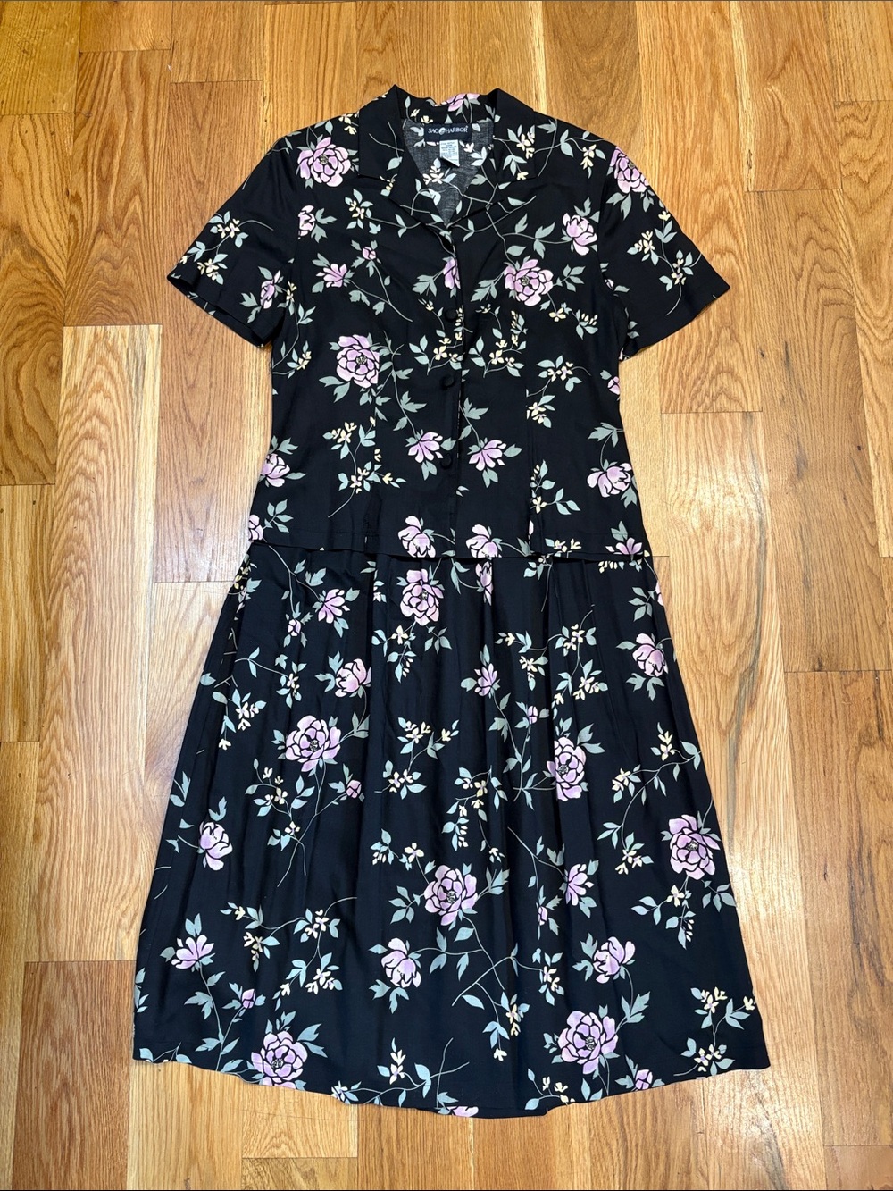 Vintage 90s Sag Harbor Skirt and Blouse Set, Size Small/Medium